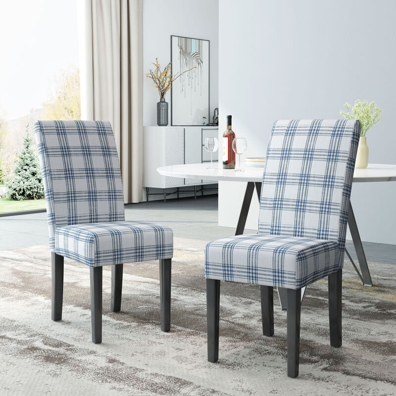 Merax Set of 2 Contemporary Upholstered Dining Chairs image number 3