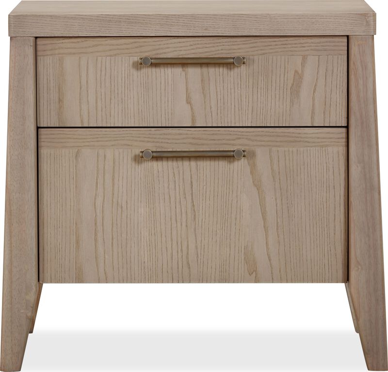 Sumire Two Drawer Ash Wood Nightstand in Ginger
