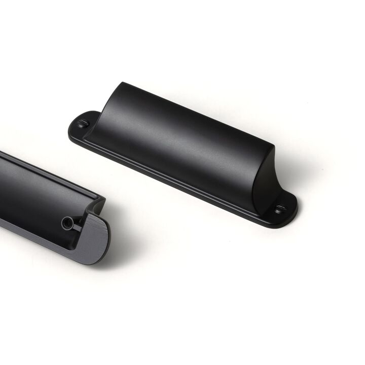 Goo-Ki 6 Pack Black Cabinet Cup Pulls Bin Drawer Pull 3""(76mm) c-c Kitchen Hardware,Modern Zinc Alloy Bar Cabinet Drawer Handle