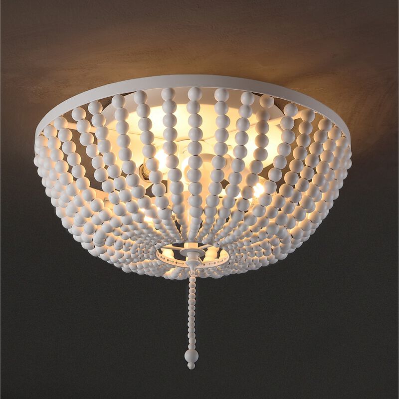 Allison Wood Beaded/Metal LED Flush Mount