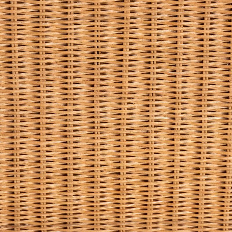 bali & pari Dolby Natural Rattan Console Table - Handwoven Wicker Accent Table with Openwork Design and Lower Shelf, Coastal Boho Style for Entryway or Living Room