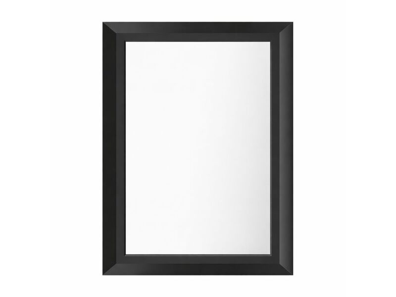 32x24 Inch Black Metal Frame Rectangle Bathroom Wall Mirror image number 0