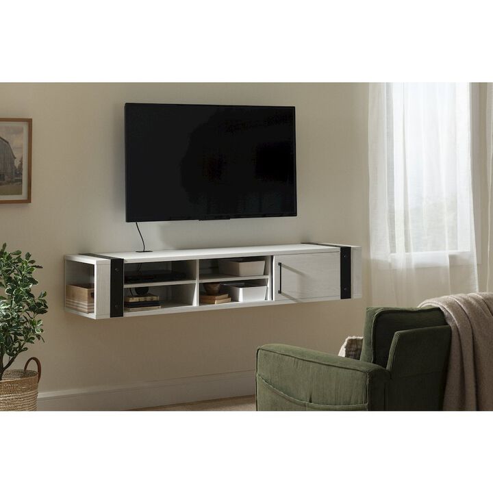Munich Wall Mounted Media Console, White Pine