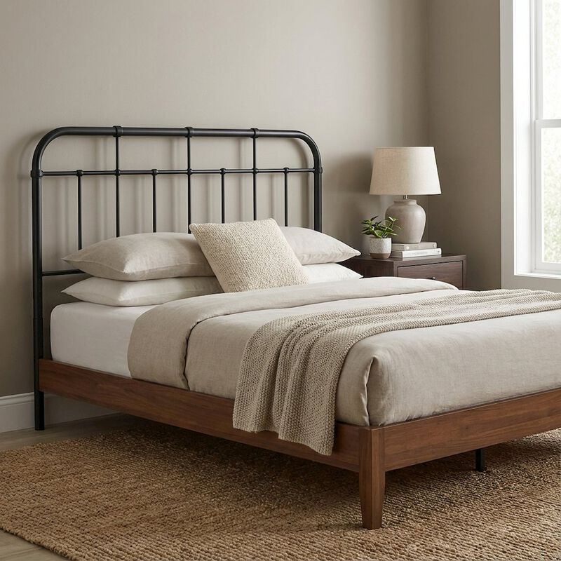 Metal Full Headboard with Sleek Design and Durable Construction image number 4