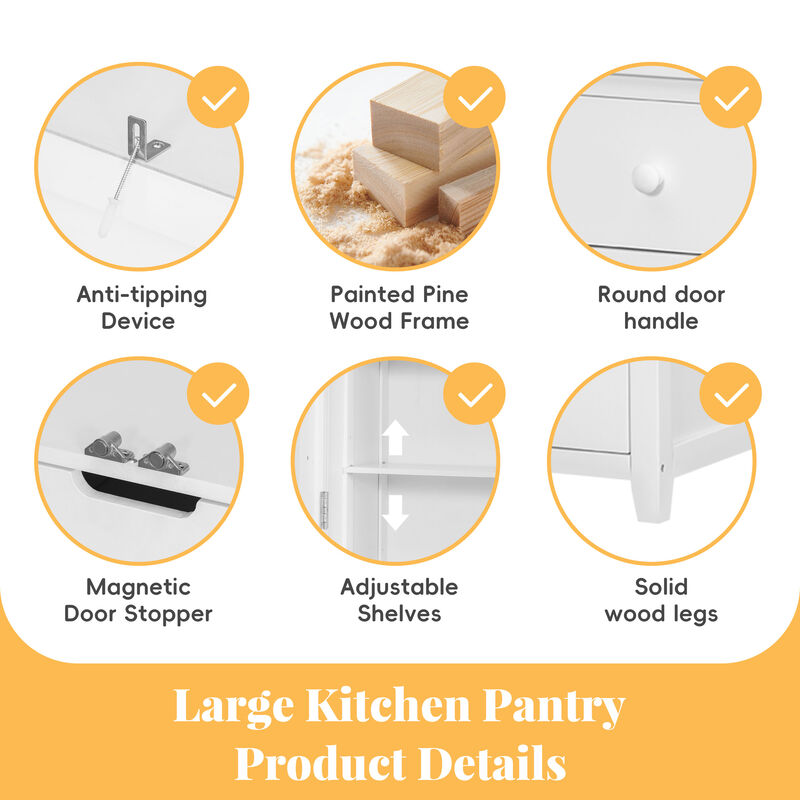 Merax Freestanding Kitchen Pantry Storage Cabinet Cupboard image number 3