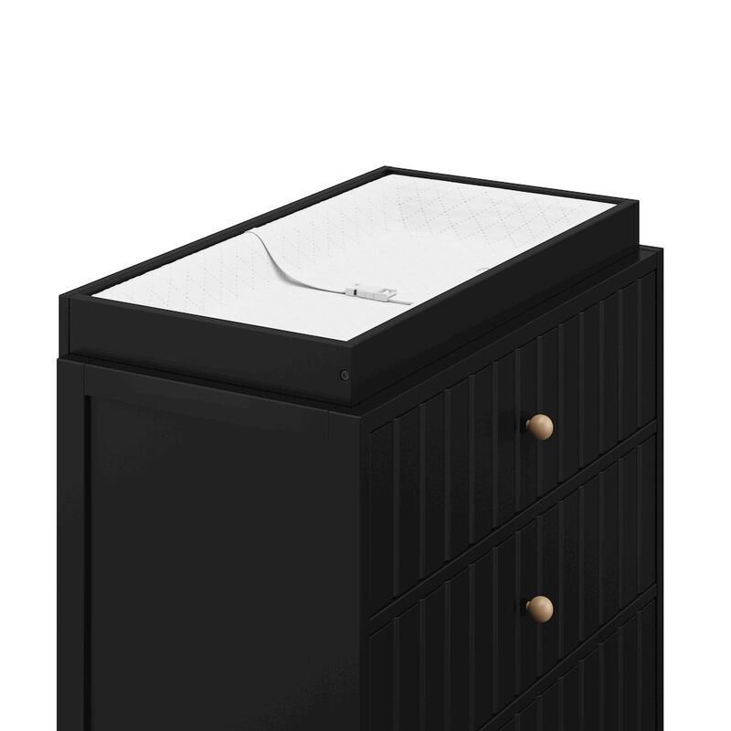 Graco Teddi 3 Drawer Chest with Changing Table Topper (Black)