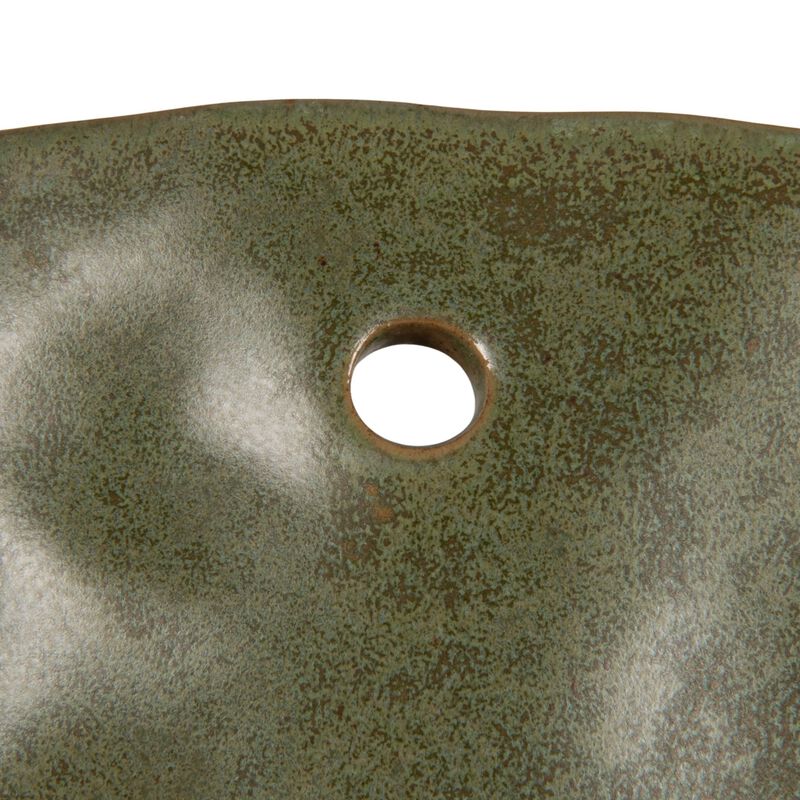 Reactive Glaze Stoneware Colanders, Green, Set of 2 image number 7