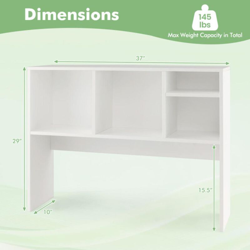 Hivvago Computer Desktop Bookcase with 4 Cubbies and Open Back Compartment