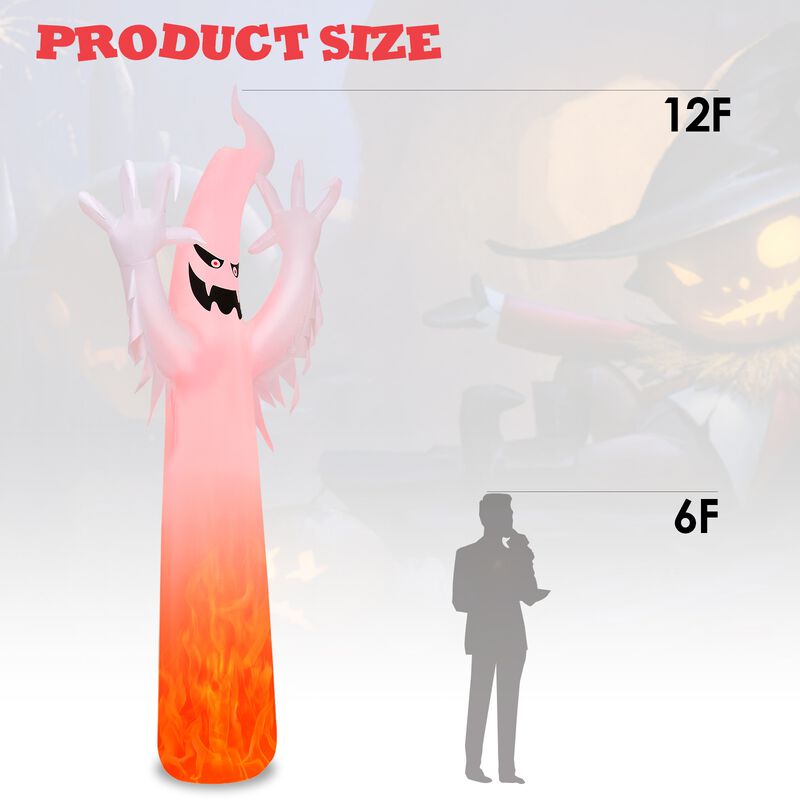 12 Feet Halloween Inflatable Decoration with Built-in LED Lights image number 4