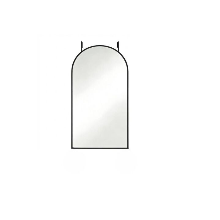 HomeRoots 47" Black Aluminum Arch Over the Door Framed Accent Mirror