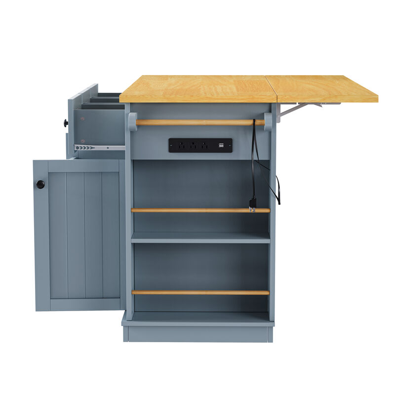 Merax Kitchen Island with Drop Leaf