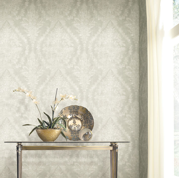 Charleston Damask Cream Wallpaper