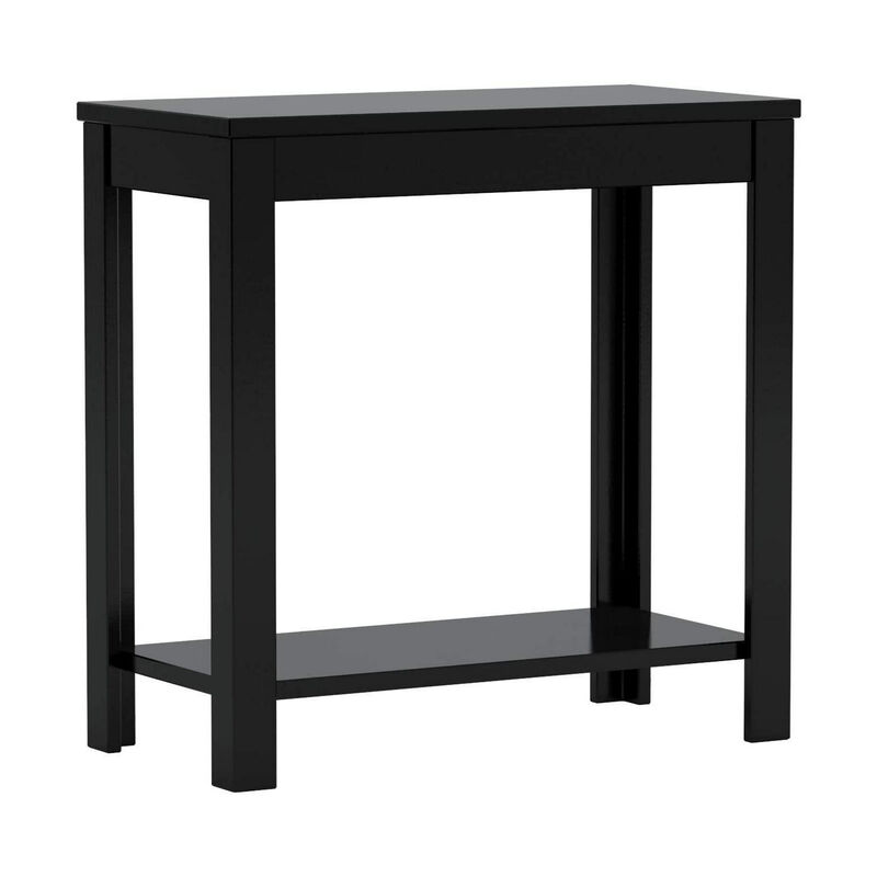 Minimalistic  designed Wooden Chairside Table, Black-Benzara image number 1