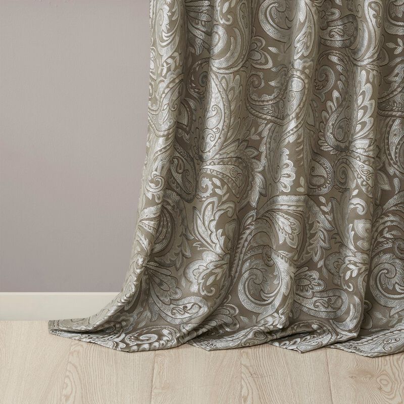 Gracie Mills Thornton Jacquard Curtain Panel Pair - 50x108" image number 3
