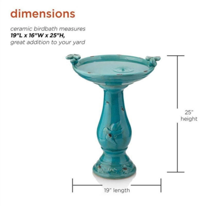 Vibrant Ceramic Birdbath – Ideal for Outdoor Garden Spaces