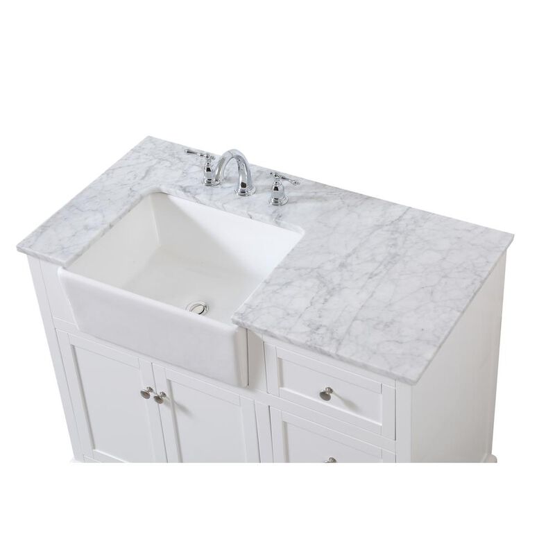 Elegant Kitchen and Bath 42 inch Single bathroom vanity in white