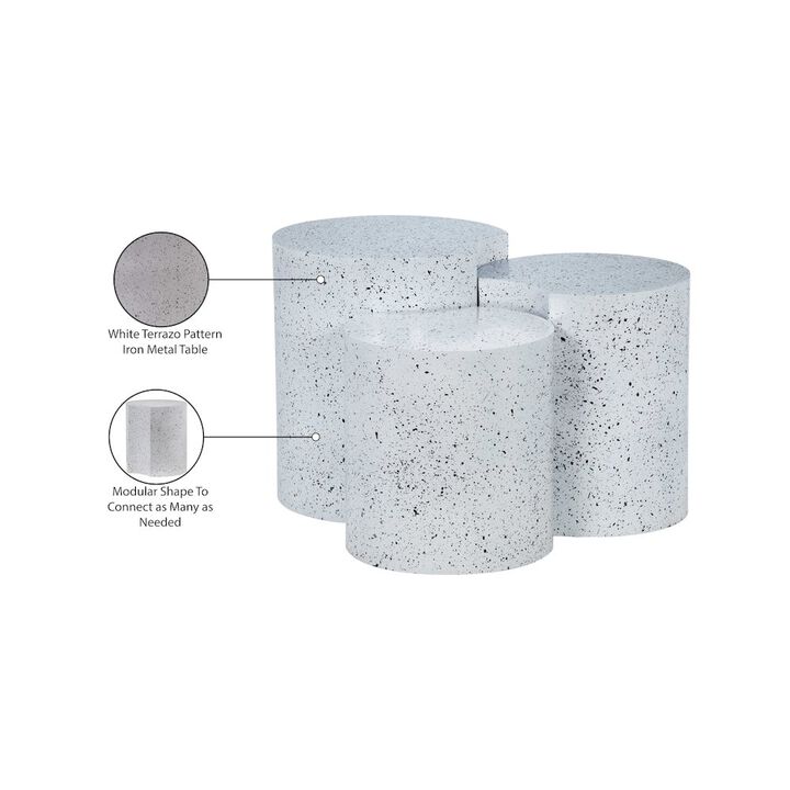 Meridian Furniture Dimple White End Table