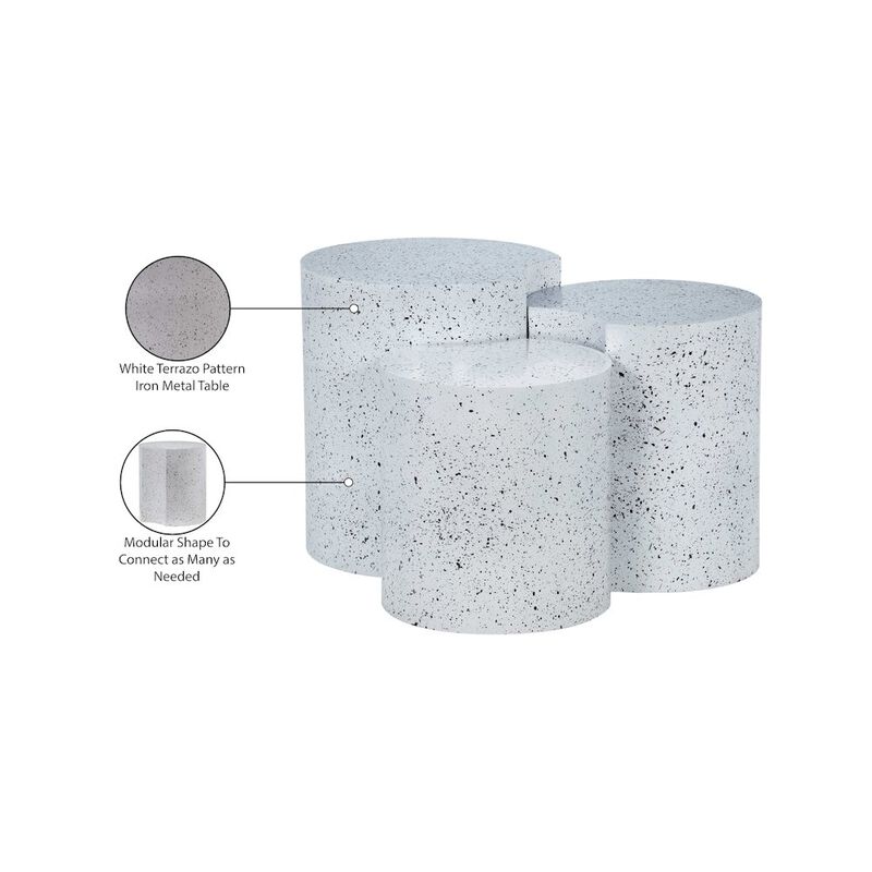 Meridian Furniture Dimple White End Table