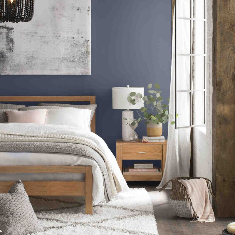 Handcrafted Acacia Wood Bedside Cabinet with Storage