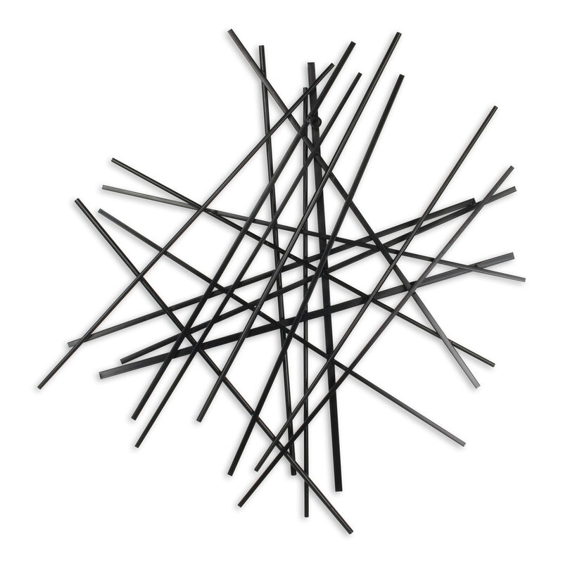HomeRoots 35" X 34" Black Metal Abstract Hanging Dimensional Sculpture image number 4