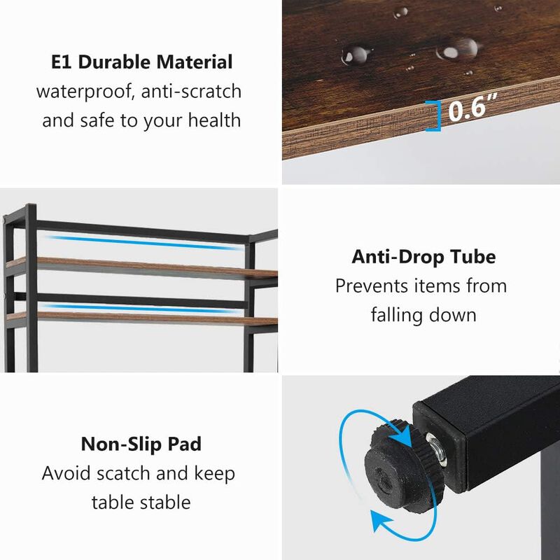 5-Tier Baker&rsquo;s Rack Organizer with Microwave Shelf and Storage Hooks