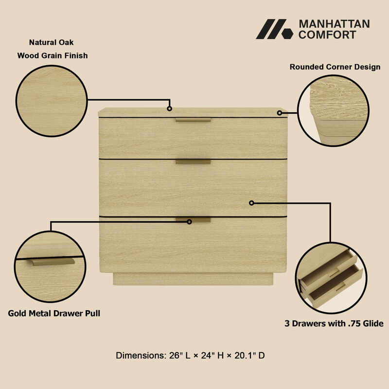 Payton Nightstands with Gold (Set of 2)