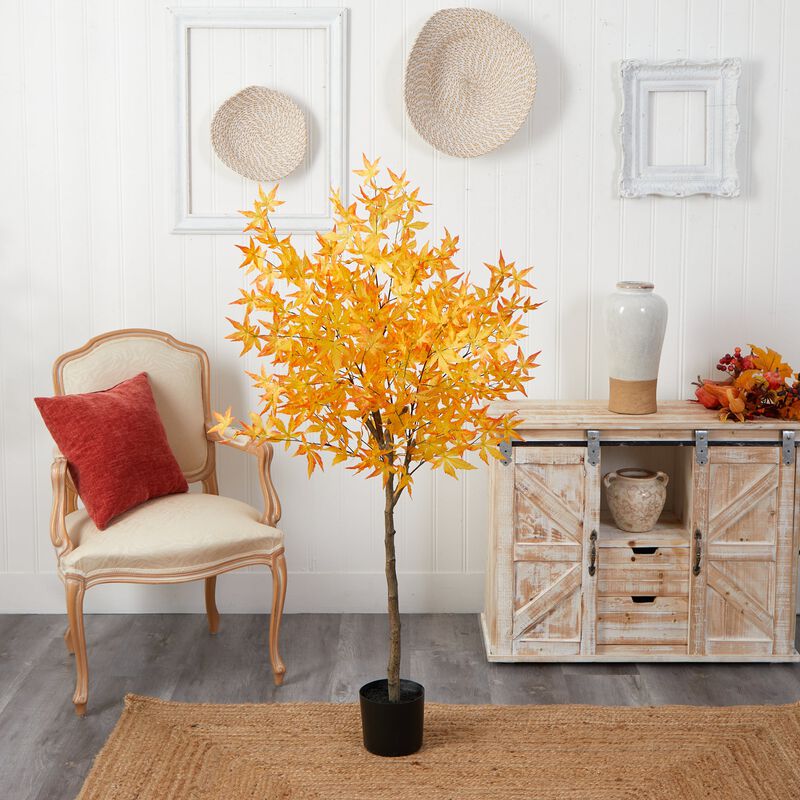 Hivvago 5 Feet Autumn Maple Artificial Tree