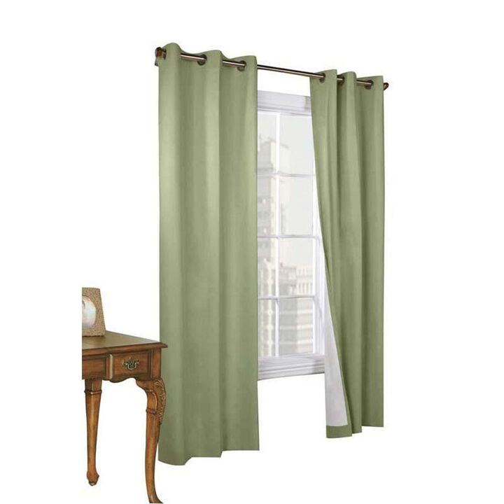 Commonwealth Thermalogic Weather Cotton Fabric Grommet Top Panel Pair - 80x95" - Sage