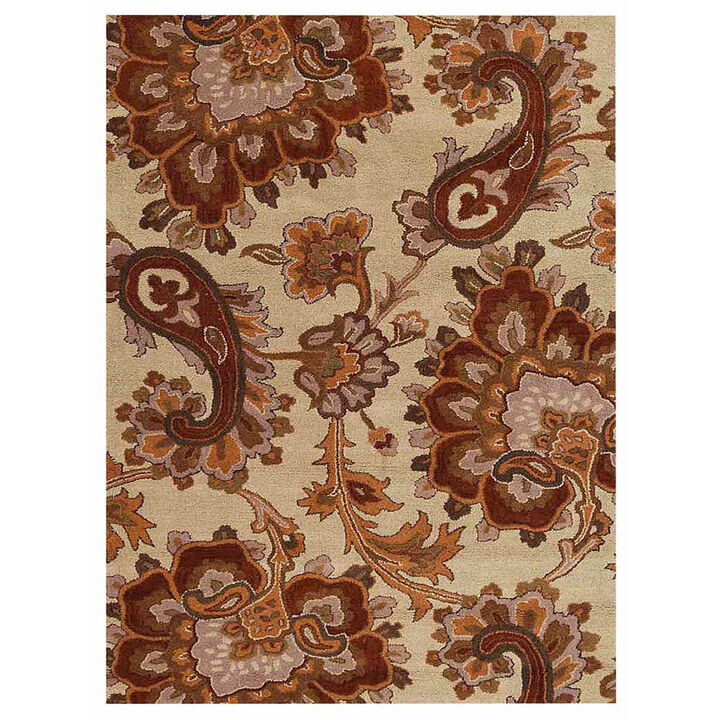 RUGSOTIC CARPETS HAND TUFTED WOOL ECO-FRIENDLY AREA RUGS  - Rectangle Shape, Size, Floral Modern Design, High Pile Thick Handmade Anti Skid Area Rugs for Living Room, Bed Room (K00151)