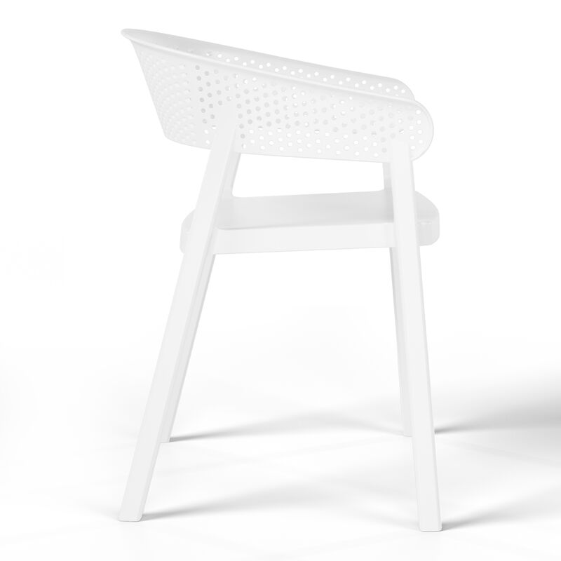 WestinTrends Outdoor Modern Stackable Plastic Resin Patio Dining Armchair (Set of 2) image number 2