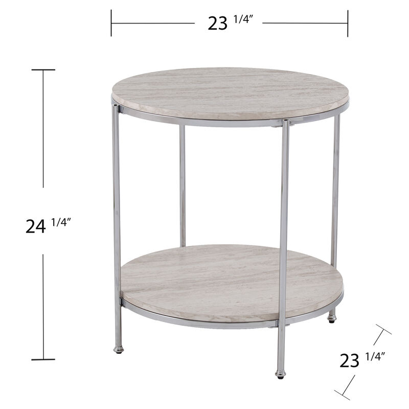 Cagney Round Marble End Table