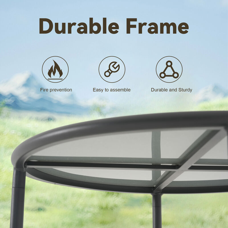 Rust-Proof Nesting Tables 2Pcs, Waterproof Outdoor Side Tables, Space-Saving image number 6