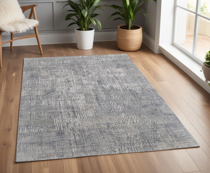 HomeRoots Abstract Hand Woven Worn Faded Area Rug