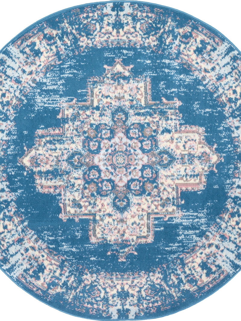 Grafix GRF14 Blue 5'3" x Round Rug