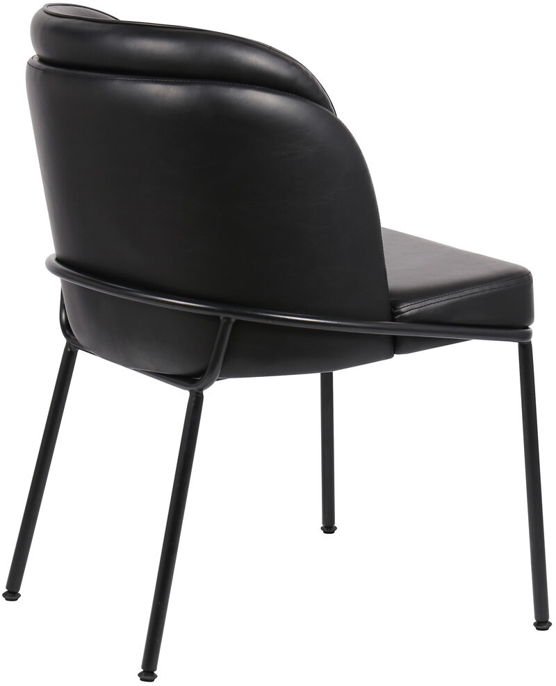 Meridian Furniture Jagger Black Vegan Leather Dining Chair, Set of 2