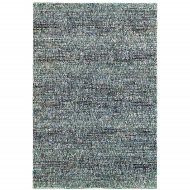 3 X 5 Blue grey Silver And green Power Loom Stain Resistant Area Rug