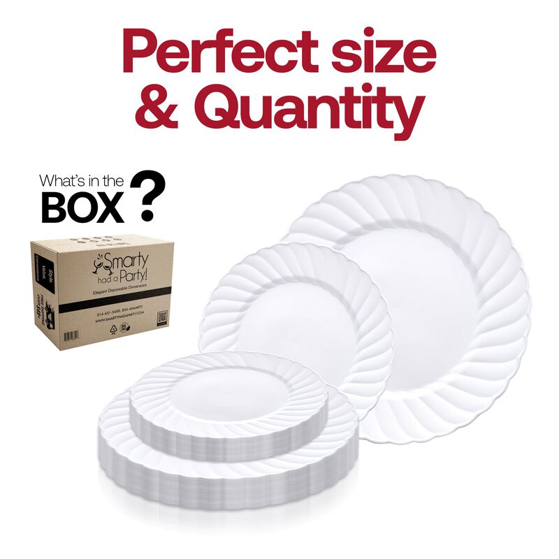 White Flair Plastic Dinnerware Value Set (72 Sets) image number 4