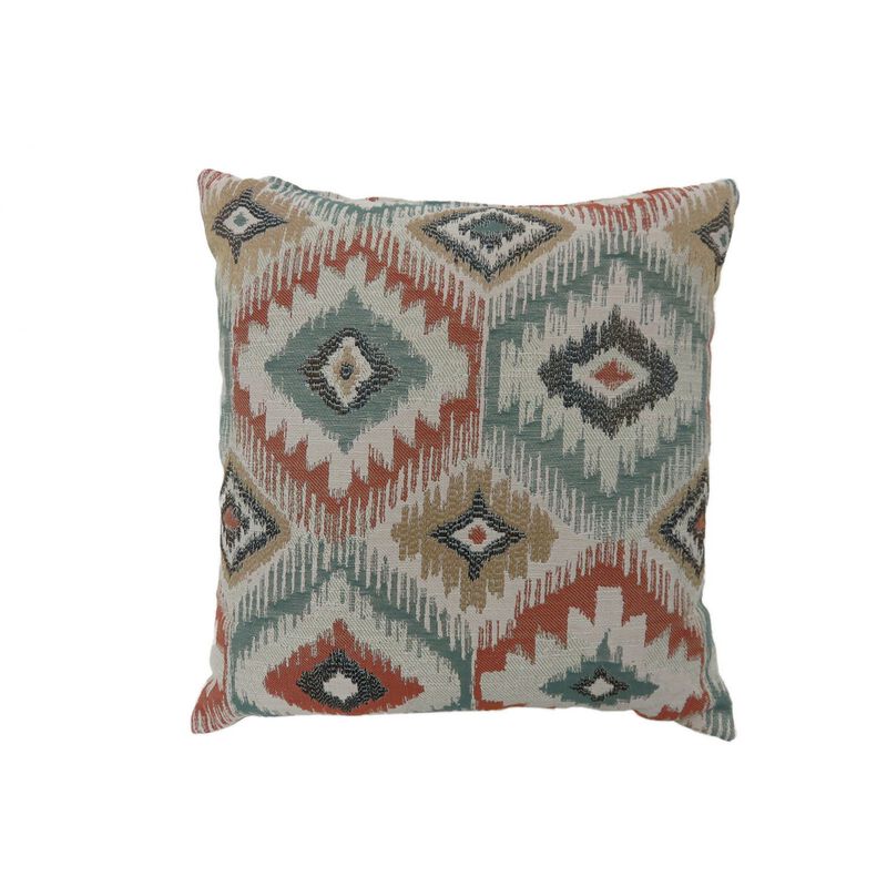 Contemporary Style Diamond Patterned Set of 2 Throw Pillows, Multicolor image number 0