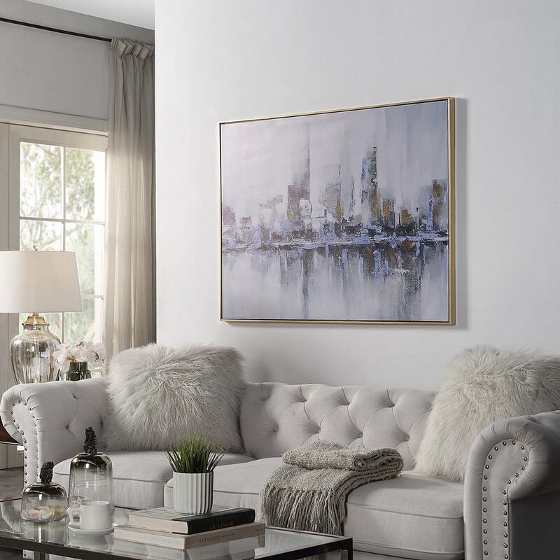 Carolina Living Cityscape Abstract Wall Art - Gold Frame image number 2
