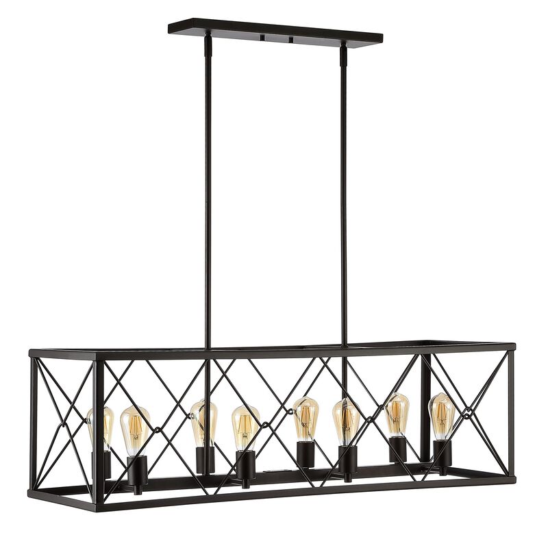 Galax 8-Light Adjustable Iron Farmhouse Industrial LED Dimmable Pendant