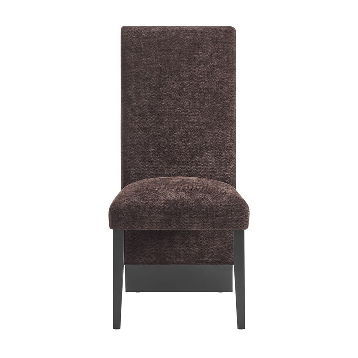 Brown Upholstered Dining Chairs Set of 2