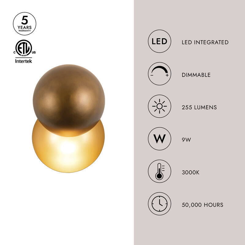 Void 12-in Damp-Rated Dimmable LED Wall Sconce image number 8