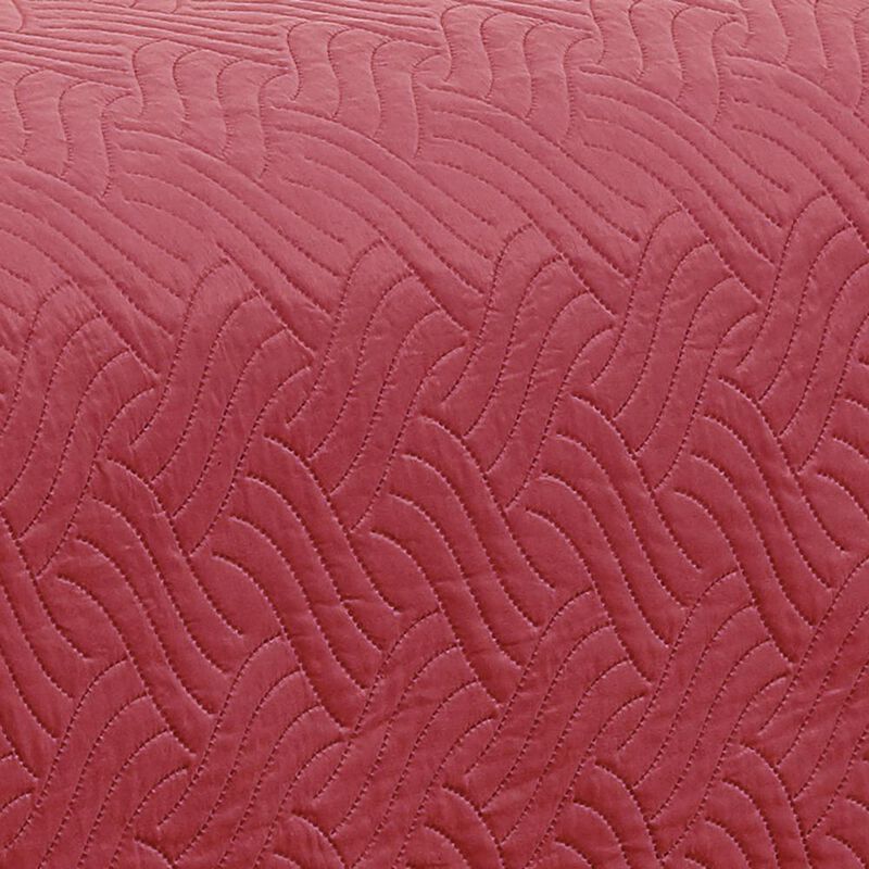 RT Designers Collection Ruby 3pc Pinsonic High Quality All Season Quilt Set for Revitalize Bedroom King Red