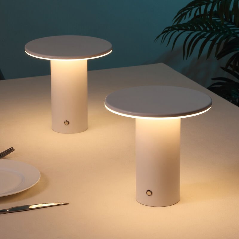 Gio 7.5" Modern Minimalist Column Rechargeable/Cordless Dimmable Integrated LED Table Lamp with Touch Sensor