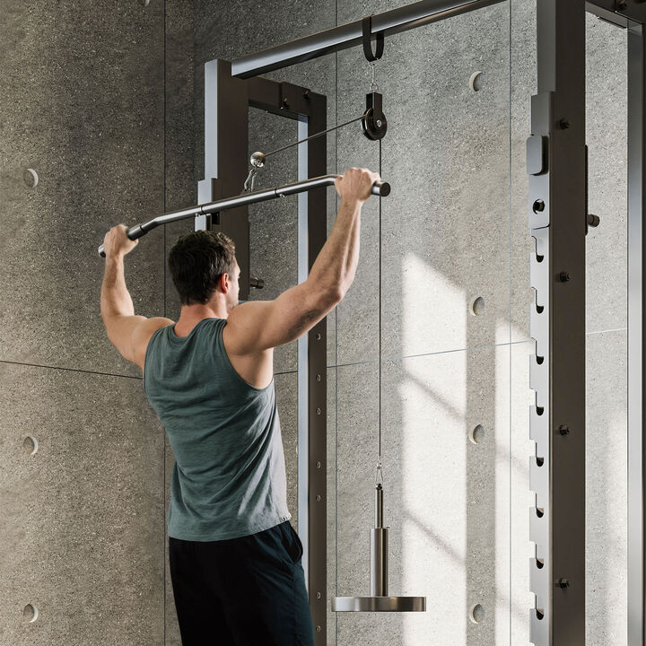 Hivvago Home Gym Cable Pulley System with Loading Pin for LAT Pull Down