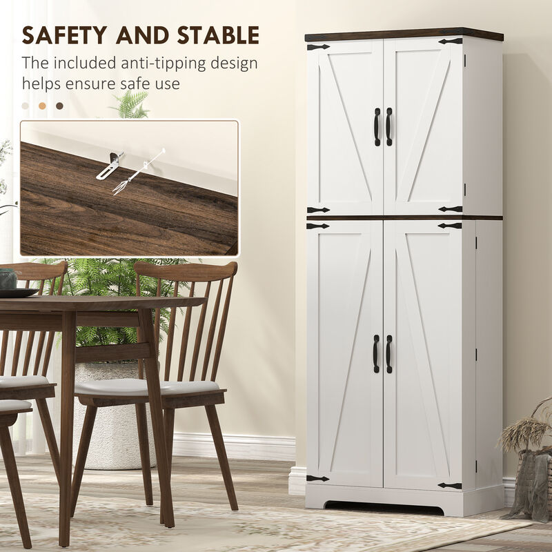 Hivvago Freestanding Kitchen Pantry Cabinet with Sensor LED image number 7
