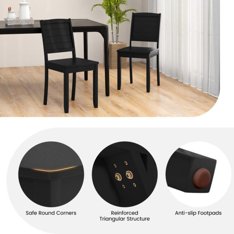 Hivvago Wood Dining Chair Set of 2 Armless Kitchen Chairs with Rubber Wood Legs