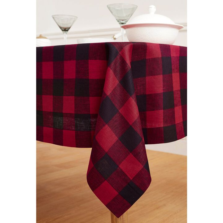 Solino Home 100% Pure Linen Tablecloth - Buffalo Check