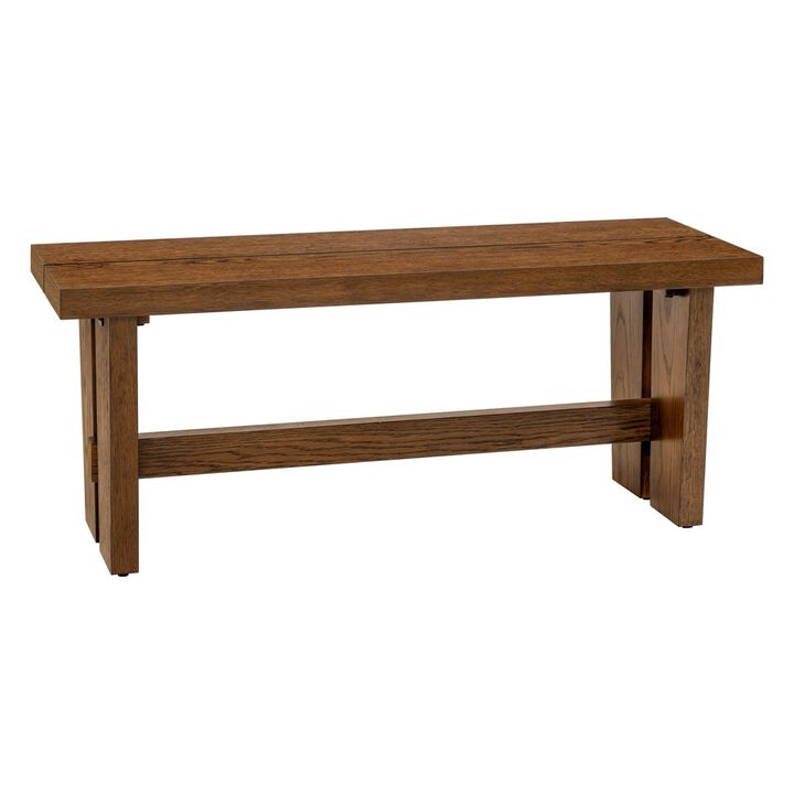 Gracie Mills Mozelle Modern Rustic Solid Wood Dining Bench