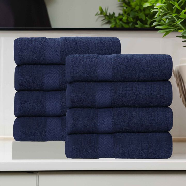 Absorbent Cotton Hand Towel Set of 8 for Bathroom, Spa and Kitchen Use